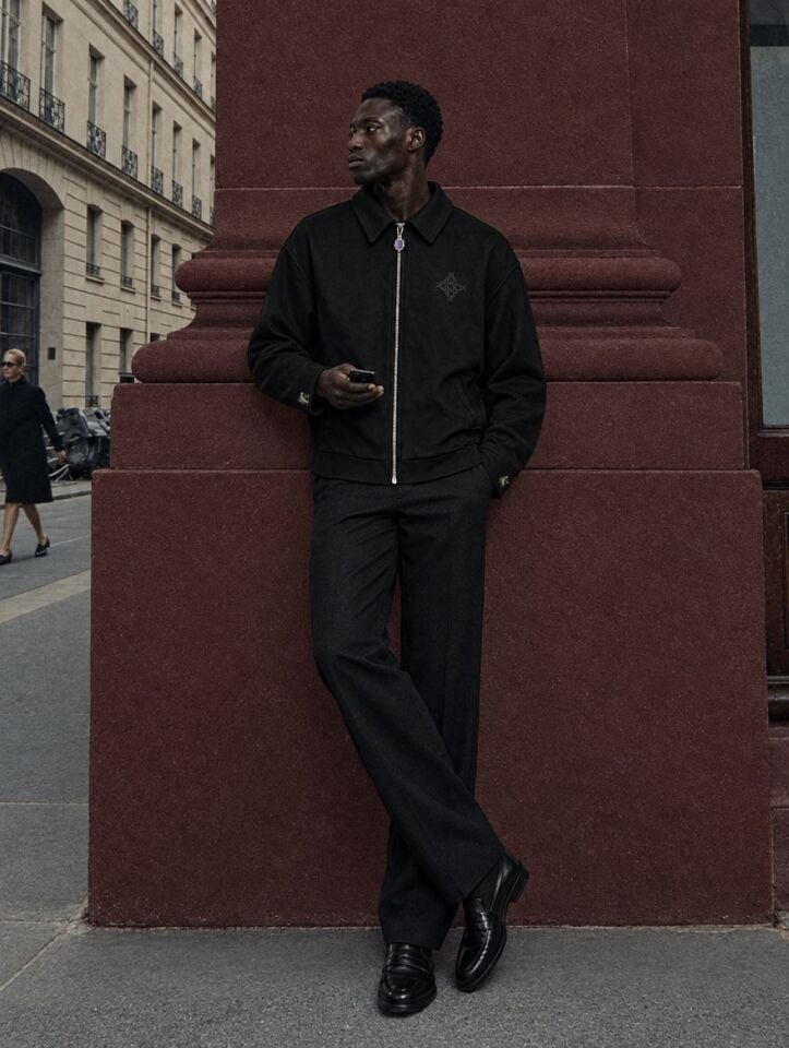 Larevno Unisex Noir Suede Jacket