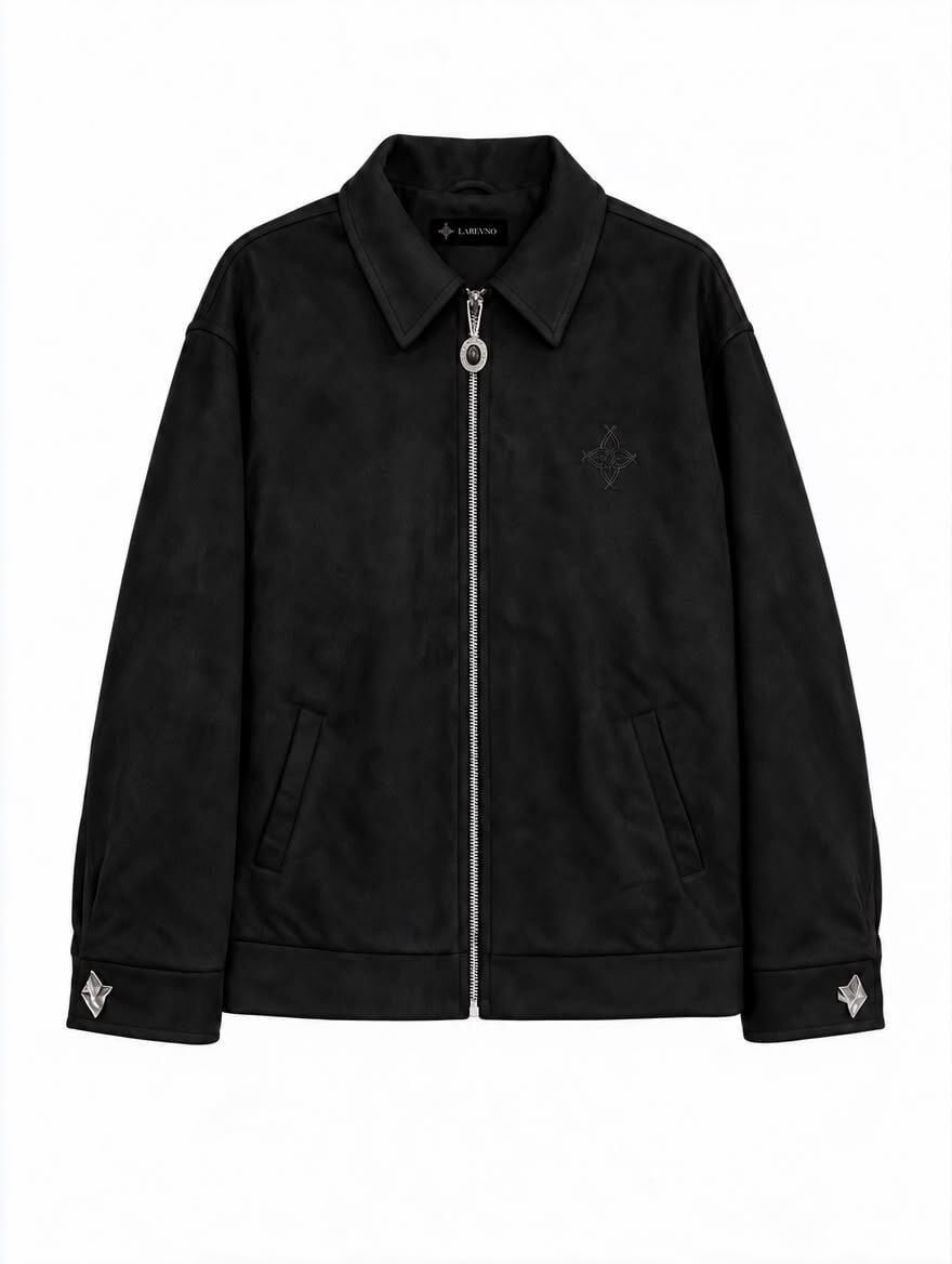Larevno Unisex Noir Suede Jacket