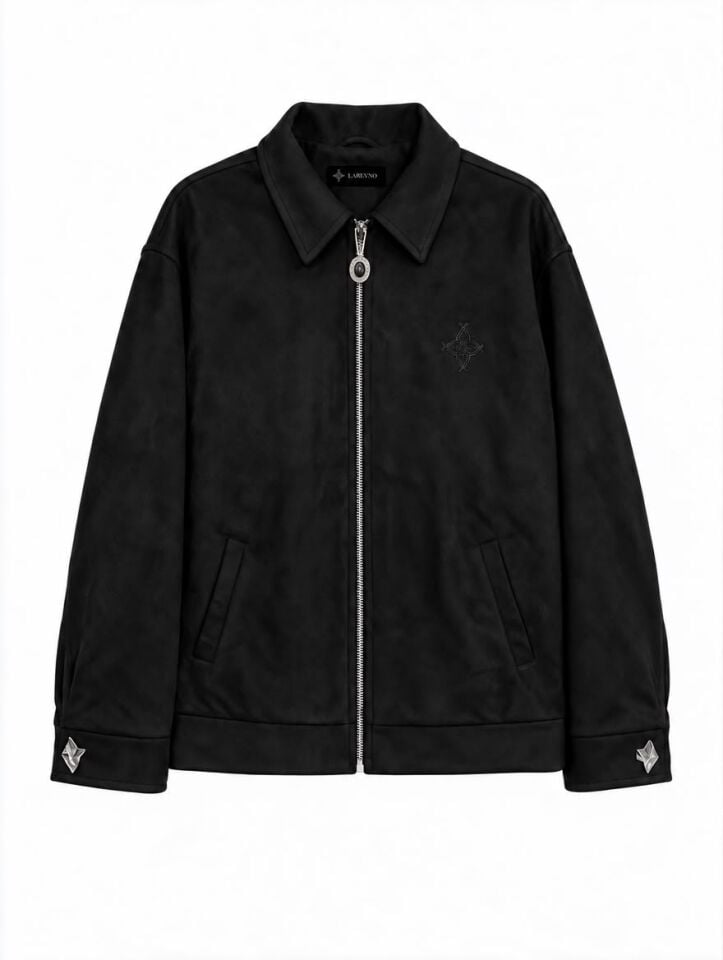 Larevno Unisex Noir Suede Jacket